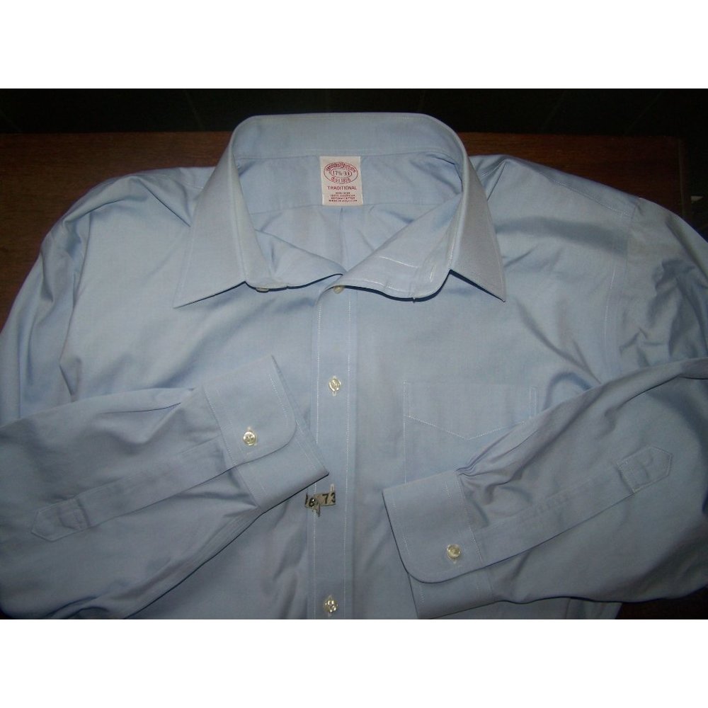 Brooks Brothers Men's Dress Shirt Traditional 17 1/2-33 Cotton